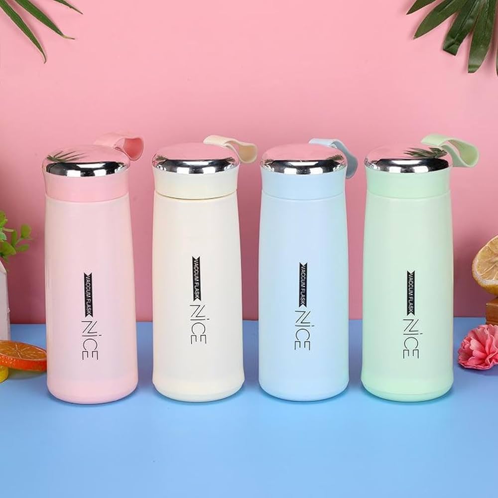 Glass Water Bottle-Leak Proof Premium Borosilicate Glass Water Bottle - 400ml Insulated Premium NICE 400ml Glass Water Bottle - Ultimate Freshness - Perfect for School, home, Gym, and Office Use - Durable Glass/Plastic Hybrid Construction