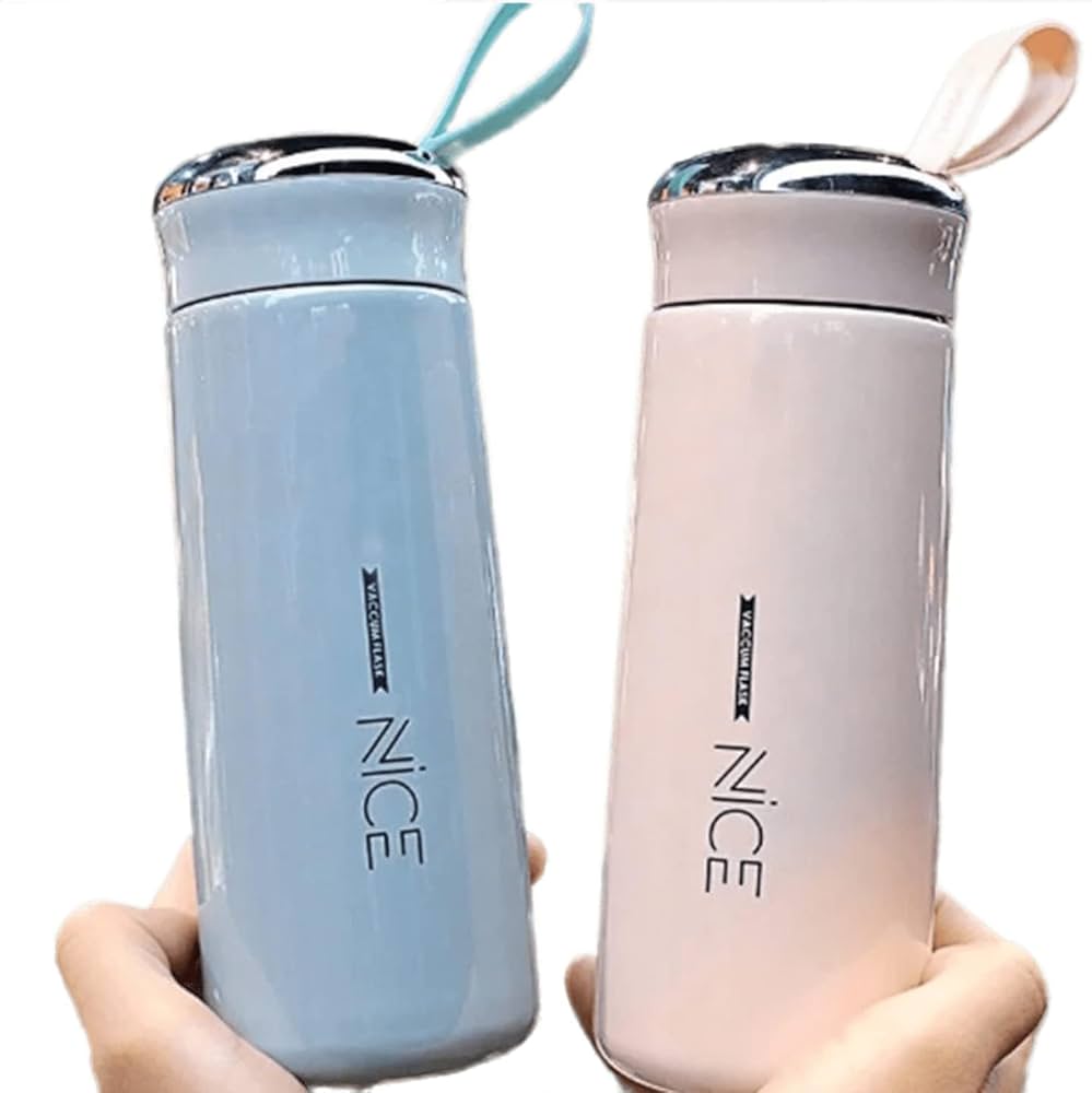 Glass Water Bottle-Leak Proof Premium Borosilicate Glass Water Bottle - 400ml Insulated Premium NICE 400ml Glass Water Bottle - Ultimate Freshness - Perfect for School, home, Gym, and Office Use - Durable Glass/Plastic Hybrid Construction